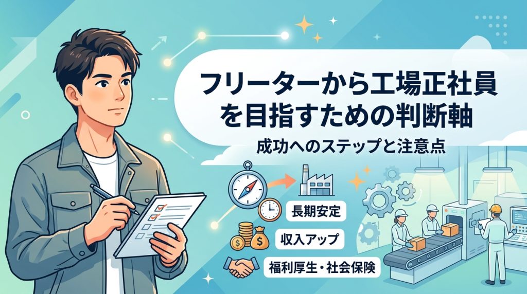 フリーターから工場正社員を目指すための判断軸