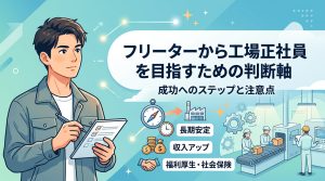 フリーターから工場正社員を目指すための判断軸